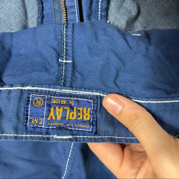 Vintage Y2k 90s Replay Blue Cargo Work Pants size 33 - Picture 14 of 14